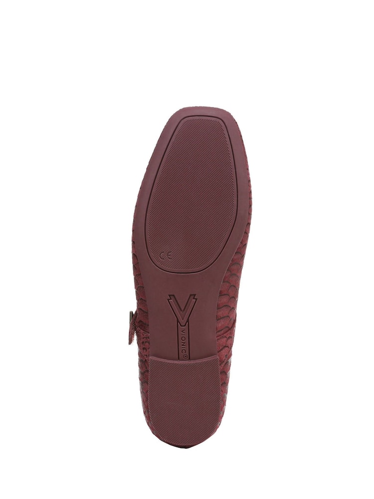 Vionic Womens Red Alameda Wide Fit Arch Support Mary Janes Shoes - Image 7 of 7