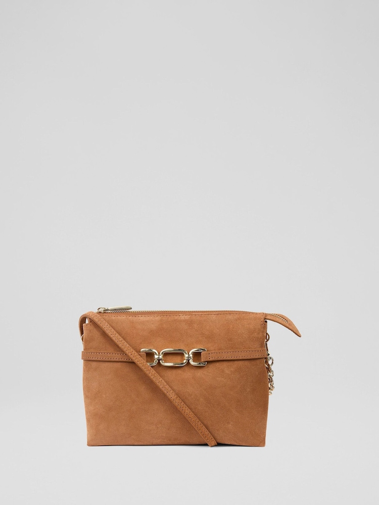 LK Bennett Cleo Suede Slouch Oloid Snaffle Clutch Bag - Bild 1 von 3