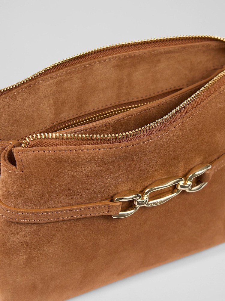 LK Bennett Cleo Suede Slouch Oloid Snaffle Clutch Bag - Bild 3 von 3