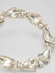 LK Bennett Cream Freya Clear Crystal & Rhodium Plating Statement Circle Stud Earrings - Image 2 of 2
