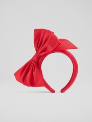 LK Bennett Pink Emma Fabric Bow Fascinator Headband - Image 1 of 2