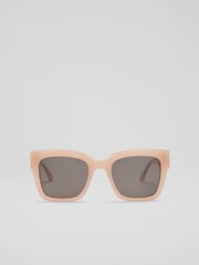 LK Bennett Natural Elsa Pearl Acetate Square Sunglass Frame - Image 1 of 2