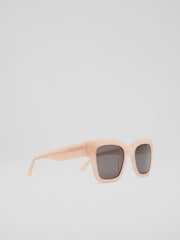 LK Bennett Natural Elsa Pearl Acetate Square Sunglass Frame - Image 2 of 2
