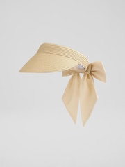 LK Bennett Natural Marcy Natural Straw Fold And Roll Straw Hat - Image 1 of 2