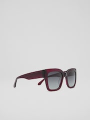 LK Bennett Elsa Maroon Acetate Square Sunglass Frame - Image 2 of 2