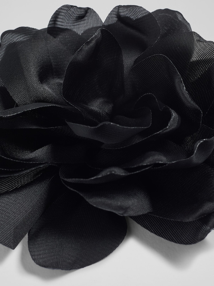 LK Bennett Black Flora Corsage Neck Tie Belt - Image 2 of 2