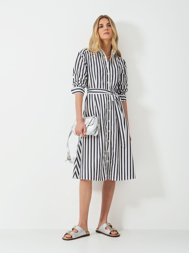 Crew Clothing Company Blue Eleanor 100% Cotton Shirt Dress - Image 1 of 5