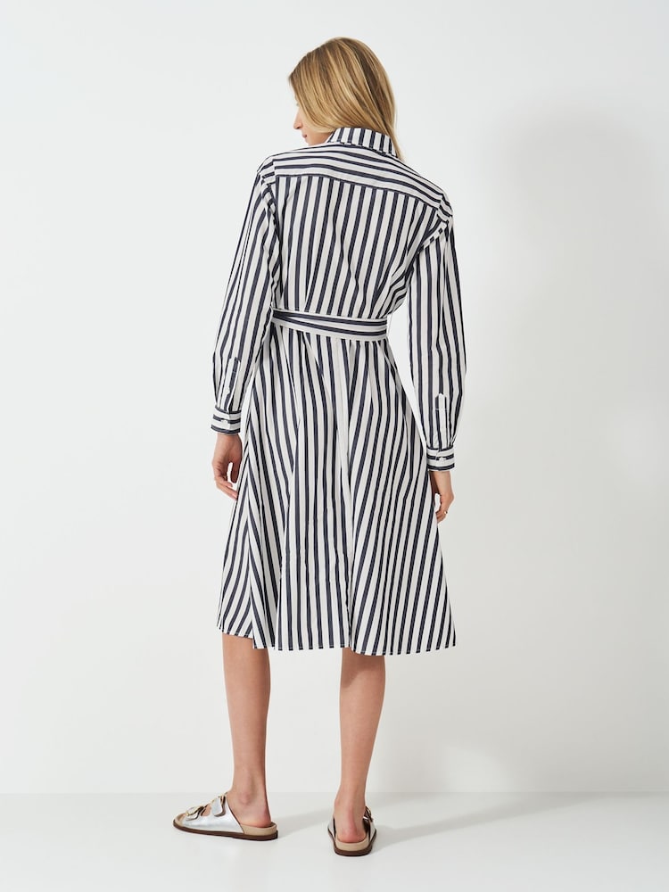Crew Clothing Company Blue Eleanor 100% Cotton Shirt Dress - Image 2 of 5