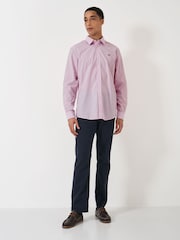Crew Clothing Company Pink Classic Micro Gingham 100% Cotton Shirt - Image 1 of 5