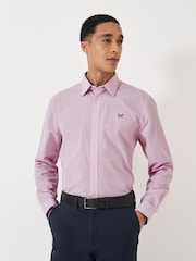 Crew Clothing Company Pink Classic Micro Gingham 100% Cotton Shirt - Image 3 of 5