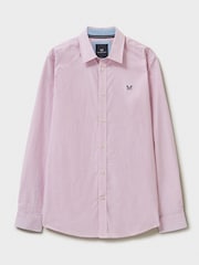 Crew Clothing Company Pink Classic Micro Gingham 100% Cotton Shirt - Image 5 of 5