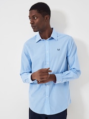 Crew Clothing Company Blue Classic Micro Gingham 100% Cotton Shirt - Image 1 of 6