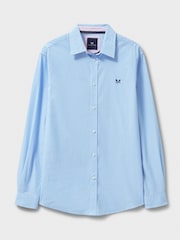 Crew Clothing Company Blue Classic Micro Gingham 100% Cotton Shirt - Image 6 of 6