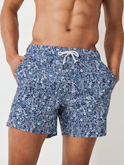 Crew Clothing Company Blue Floral Printed Swim Shorts - Image 3 of 5