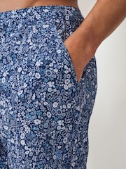 Crew Clothing Company Blue Floral Printed Swim Shorts - Image 4 of 5