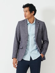 Crew Clothing Company Blue Fortescue Linen Blazer - Image 1 of 5