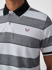 Crew Clothing Grey Oxford Stripe 100% Cotton Polo Shirt - Image 4 of 5