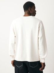 Ecru EDIT Graphic V-Neck 100% Cotton Sweatshirt - Image 3 of 9