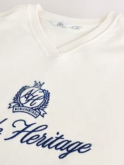 Ecru EDIT Graphic V-Neck 100% Cotton Sweatshirt - Image 6 of 9
