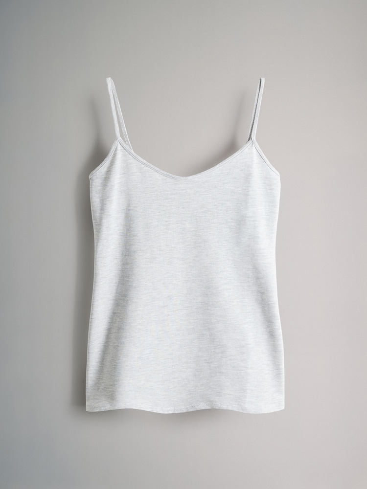 The Set Blue/Grey 7 Pack Thin Strap Vest Tops - Image 4 of 10