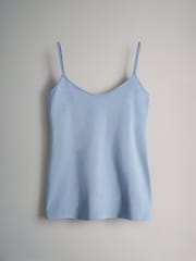 The Set Blue/Grey 7 Pack Thin Strap Vest Tops - Image 7 of 10