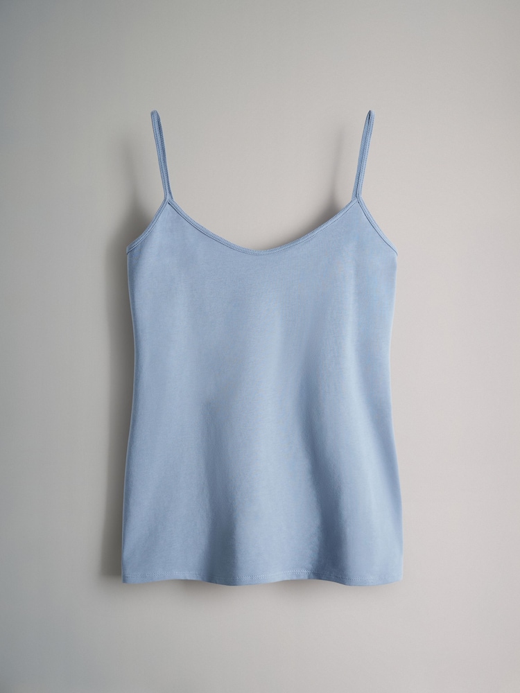 The Set Blue/Grey 7 Pack Thin Strap Vest Tops - Image 7 of 10