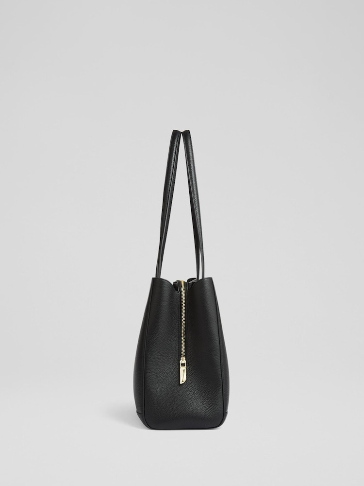 LK Bennett antiga de couro granulado Olivia Tote - Imagem 2 de 4