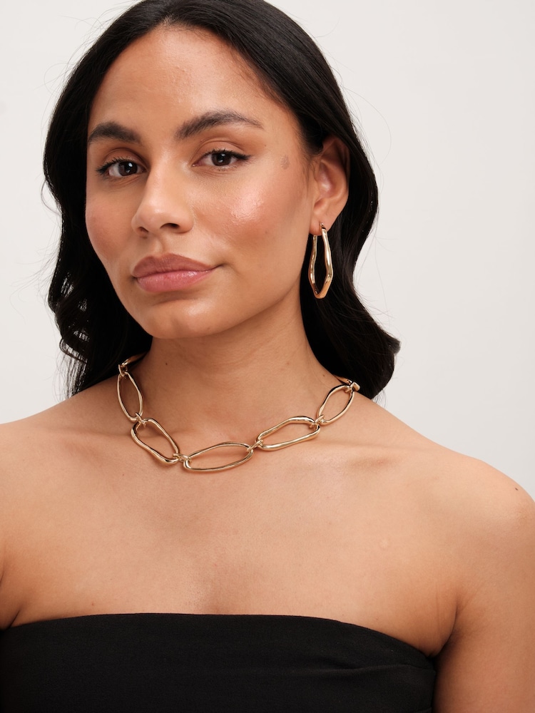 Inicio Gold Tone Polished Link Necklace - Gift Pouch - Image 3 of 3