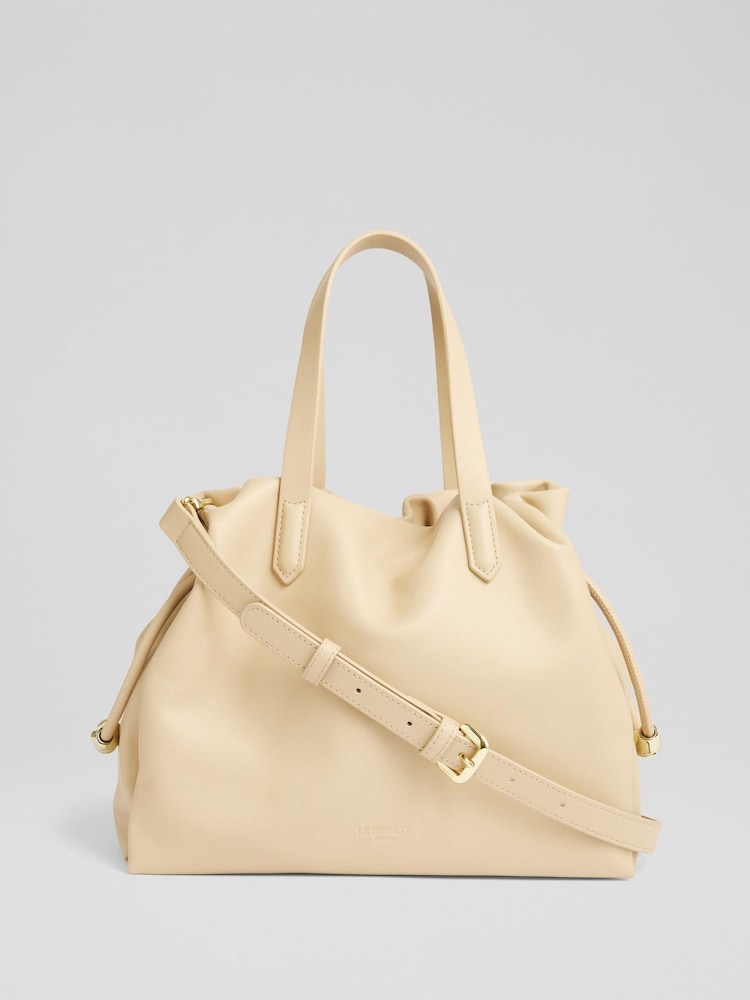 LK Bennett Bolsa de couro leve Selina com miçangas Tote - Imagem 1 de 5