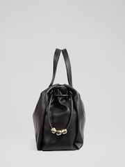 LK Bennett Black Selina Leather Bead Tote - Image 3 of 5