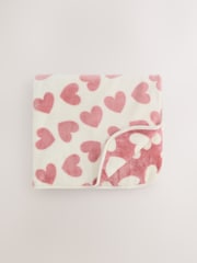 Pink Hearts Fleece Baby Blanket - Image 1 of 5