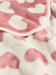 Pink Hearts Fleece Baby Blanket - Image 4 of 5
