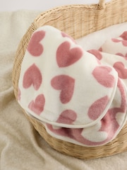 Pink Hearts Fleece Baby Blanket - Image 5 of 5