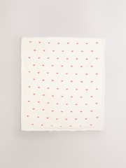 Ecru Red Bow Embroidered Baby Cosy Fleece Blanket - Image 2 of 6