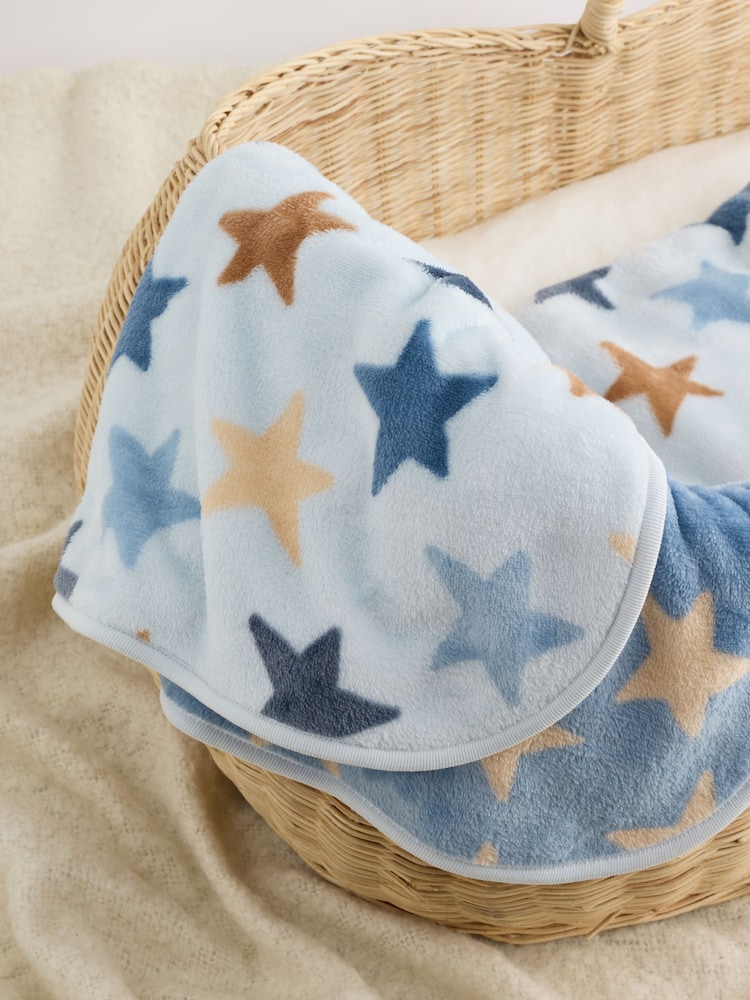 Blue Stars Fleece Baby Blanket - Image 5 of 5