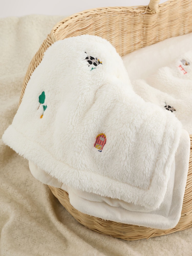 Farm Embroidered Baby Fleece Blanket - Image 2 of 5