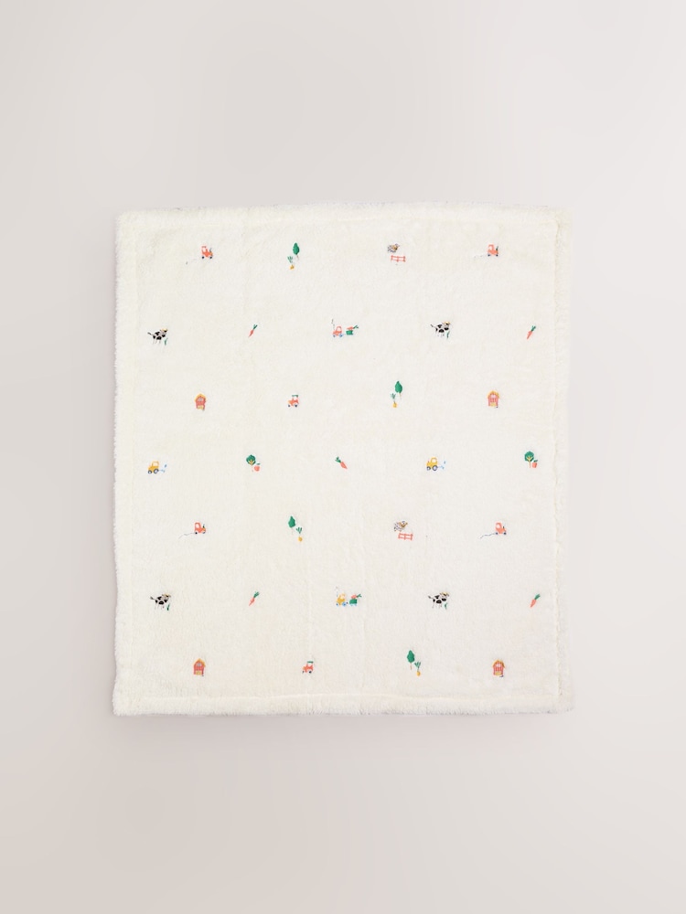 Farm Embroidered Baby Fleece Blanket - Image 5 of 5