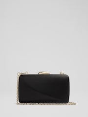 LK Bennett Black Charlotte Nappa Leather Oloid Box Clutch Bag - Image 1 of 5