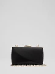 LK Bennett Black Charlotte Nappa Leather Oloid Box Clutch Bag - Image 2 of 5
