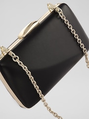 LK Bennett Black Charlotte Nappa Leather Oloid Box Clutch Bag - Image 3 of 5