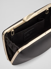 LK Bennett Black Charlotte Nappa Leather Oloid Box Clutch Bag - Image 4 of 5