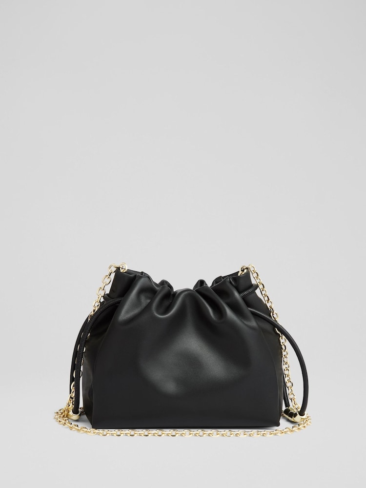 LK Bennett Black Kendra Leather Bead Cross-Body - Image 2 of 5