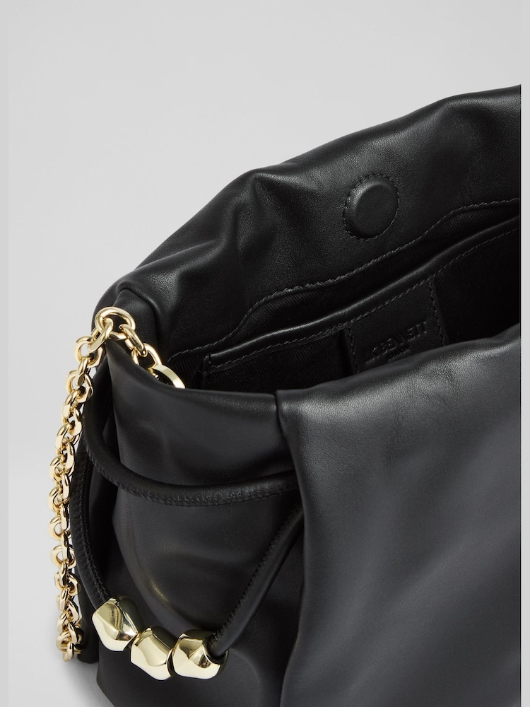 LK Bennett Black Kendra Leather Bead Cross-Body - Image 5 of 5
