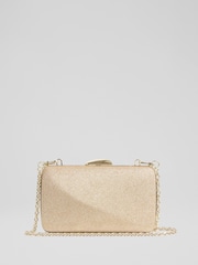 LK Bennett Metallic Charlotte Glitter Old Box Clutch Bag - Image 1 of 3