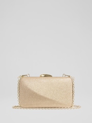 LK Bennett Metallic Charlotte Glitter Old Box Clutch Bag - Image 2 of 3