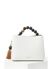Luella Grey Demi Beaded Handle Cross-Body Tote White Bag - Image 2 of 8