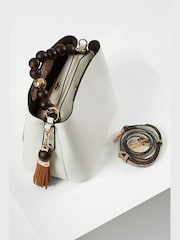 Luella Grey Demi Beaded Handle Cross-Body Tote White Bag - Image 3 of 8