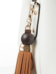 Luella Grey Demi Beaded Handle Cross-Body Tote White Bag - Image 4 of 8