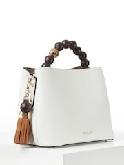 Luella Grey Demi Beaded Handle Cross-Body Tote White Bag - Image 5 of 8