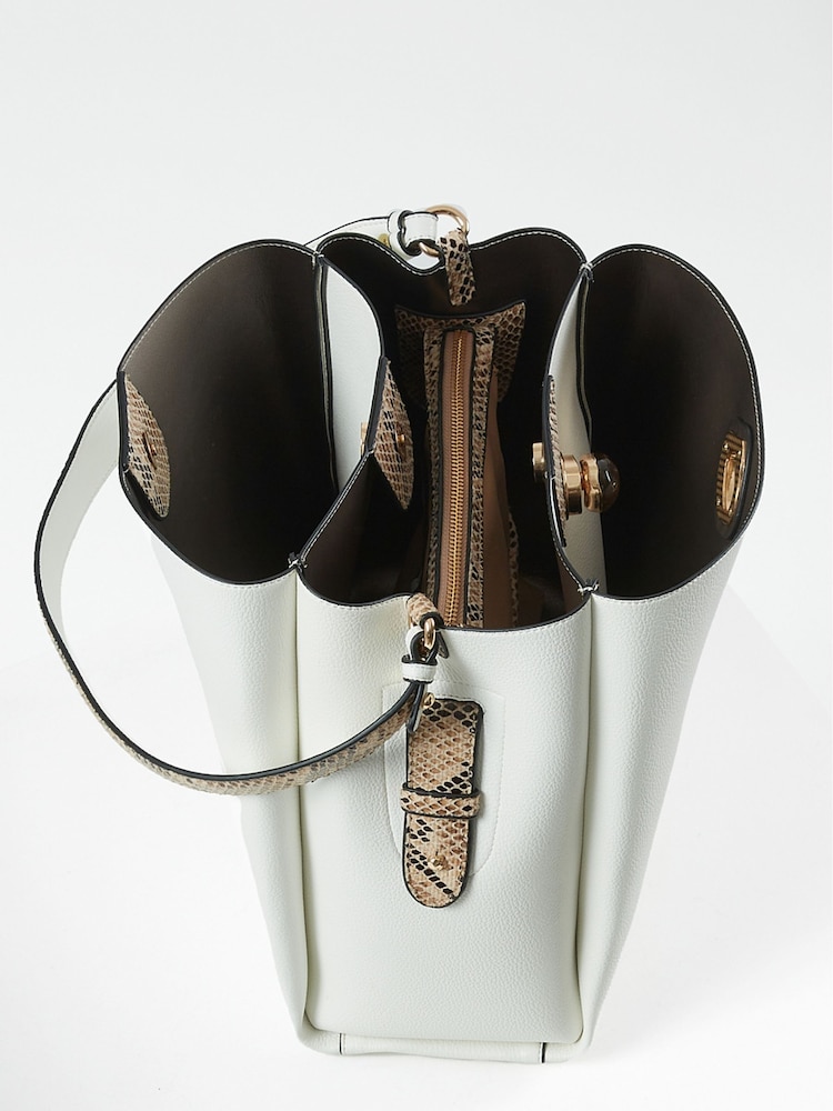 Luella Grey Henri Hobo White Tote - Image 3 of 8